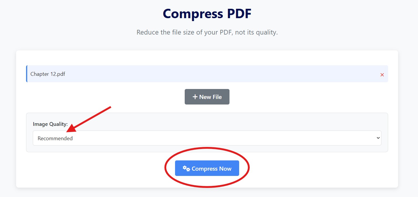 Select compression level and compress