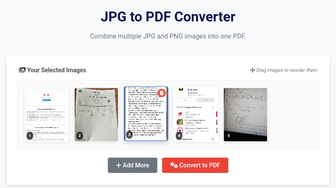 Convert JPG to PDF