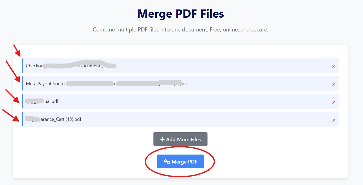 Arrange PDF file order